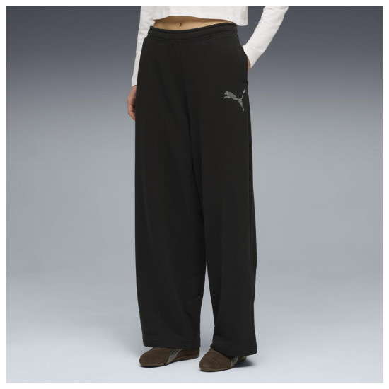 Puma Γυναικείο παντελόνι φόρμας Essentials Graphics Bedazzled Slouchy Pants